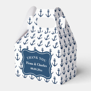 Navy blue anchor custom nautical wedding party favour box