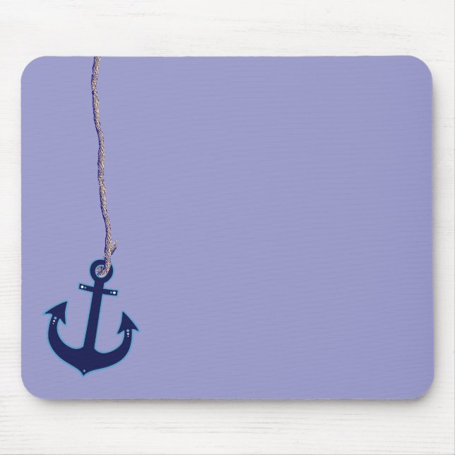navy blue anchor mouse pad (Front)