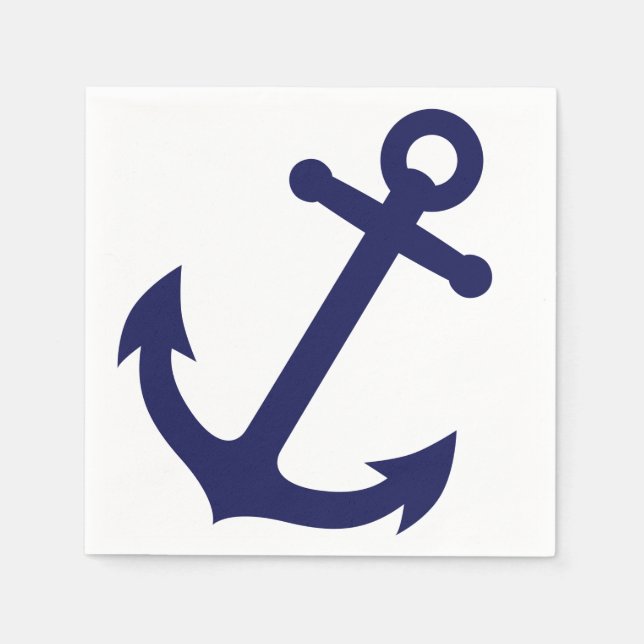 Navy Blue Anchor Napkin (Front)