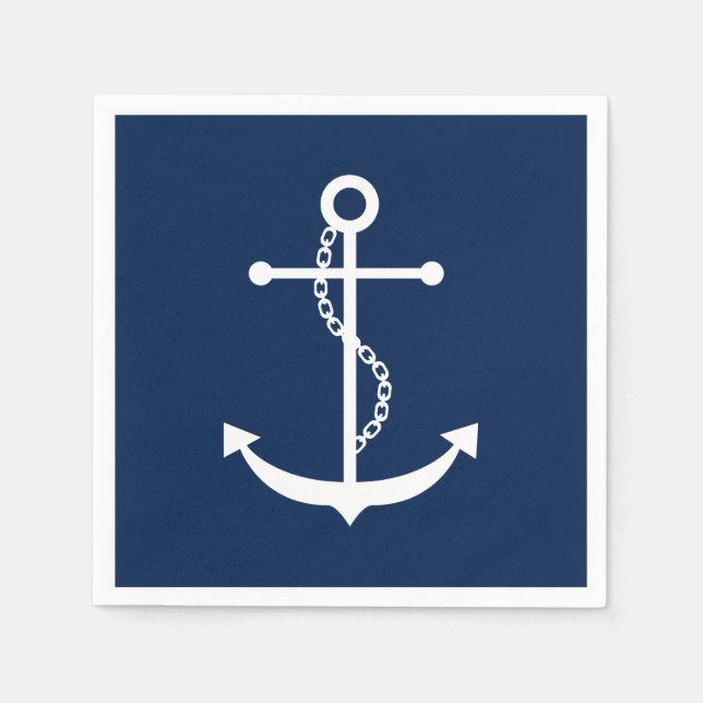 Navy Blue Anchor Napkin (Front)