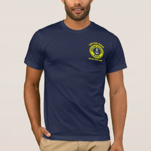 Navy blue Anchor nautical captain sailing summer  T-Shirt