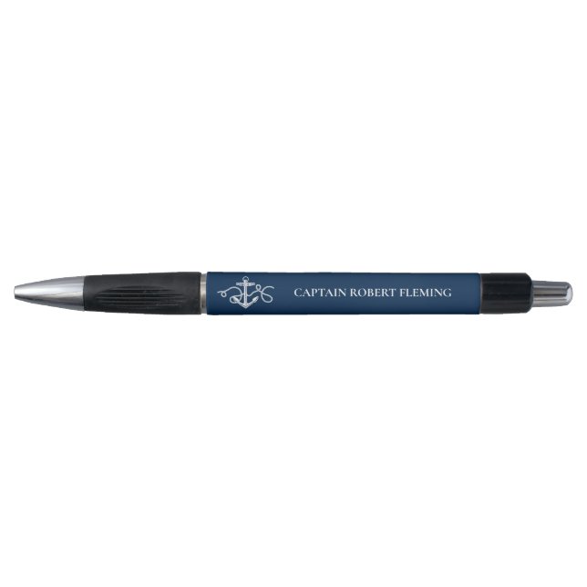 Navy Blue Anchor Nautical Personalised (Front)