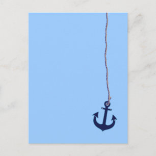 navy blue anchor postcard