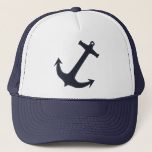 Navy Blue Anchor Trucker Hat