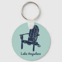 Navy Blue and Aqua Adirondack Chair Personalised
