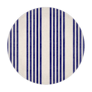 Navy blue and beige five stripes pattern cutting board