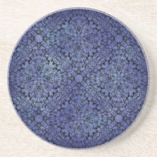 Navy Blue and Black Knit Pattern Coaster