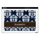 Navy Blue and Brown Damask