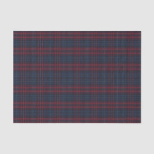 Navy Blue and Burgundy Plaid Tissue Paper