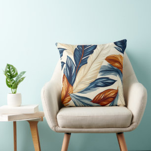 Navy Blue and Burnt Orange Cushion