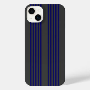 Navy blue and charcoal five stripes pattern iPhone 14 plus case