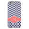 Navy Blue and Coral Chevron Custom Monogram