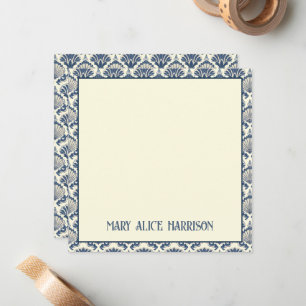 Navy Blue and Cream Seashell Pattern  Card