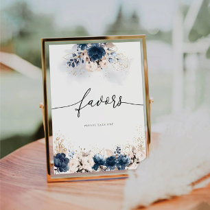 Navy Blue and Dusty Rose Favours Sign