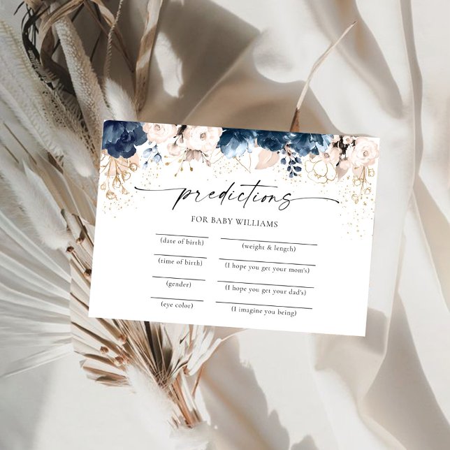 Navy Blue and Dusty Rose Predictions Card (Creator Uploaded)