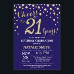Navy Blue and Gold 21st Birthday Diamond Invitation<br><div class="desc">21st Birthday Invitation with Navy Blue and Gold Glitter Diamond Background. Gold Confetti. Adult Birthday. Male Men or Women Birthday. For further customisation,  please click the "Customise it" button and use our design tool to modify this template.</div>