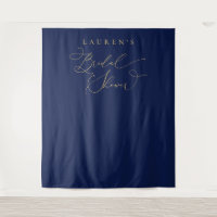 Navy Blue and Gold Bridal Shower Photo Backdrop