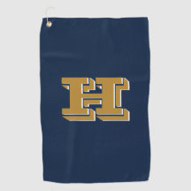 Navy Blue and Gold College Colors Golf Towel