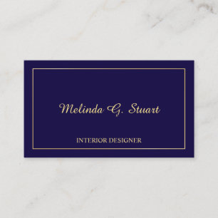 Navy Blue and Gold Elegant Business Card