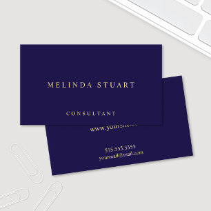 Navy Blue and Gold Elegant Business Card
