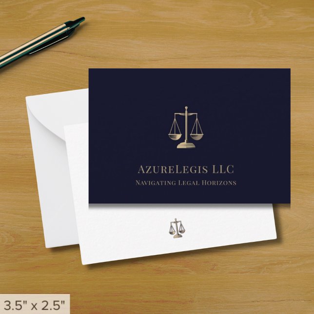 Navy Blue and Gold Justice Scale Legal Card (Creator Uploaded)