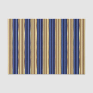 Navy Blue and Gold Large Stripes Tissue Paper
