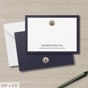 Navy Blue and Gold Logo Card