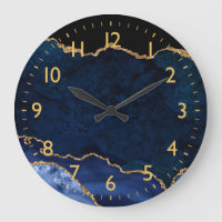 Navy Blue and Gold Marble Agate