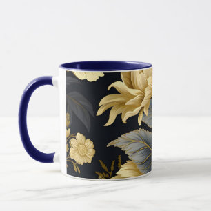 Navy Blue and Gold Modern Boho Custom Logo Mug