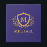 Navy Blue and Gold Personalised Monogram Name Notepad<br><div class="desc">Navy Blue and Gold Personalised Stylish Monogram Name. For further customisation,  please click the "Customise it" button and use our design tool to modify this template.</div>