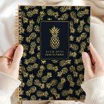 Navy Blue and Gold Pineapple | Personalised Planner<br><div class="desc">Stay organised in style with this navy blue and gold pineapple personalised planner. Perfect for women who appreciate elegant and unique designs, this yearly planner combines luxury with practicality. The chic navy and gold pineapple artwork adds a touch of sophistication to your daily scheduling. Customise it with your name for...</div>