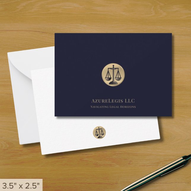 Navy Blue and Gold Scales of Justice Card (Creator Uploaded)