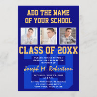 Navy Blue and Gold Team Graduation Team Spirit