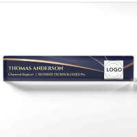Navy blue and gold with logo