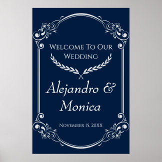 Navy Blue and Gray Modern Welcome Poster 1 of 3