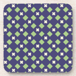 Navy Blue and Green Mosaic Coaster