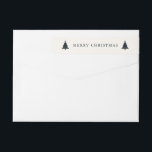 Navy Blue and Green Plaid Christmas Return Address Wrap Around Label<br><div class="desc">Modern Christmas return address labels featuring a timeless design with the greeting "Merry Christmas" and Christmas trees with a muted navy blue and green plaid pattern.</div>