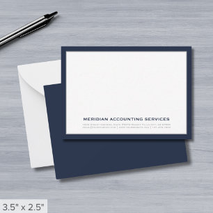 Navy Blue and Grey Business Note Card