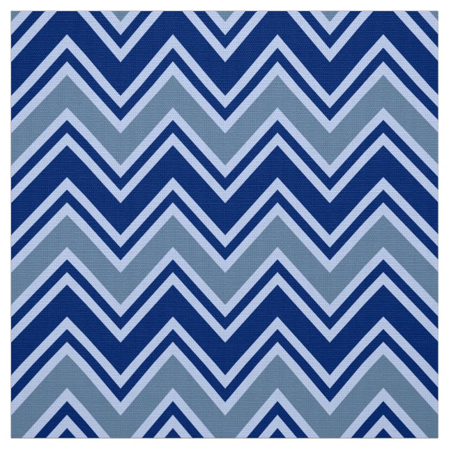 Navy Blue and Grey Chevron Upholstery Fabric (Swatch)