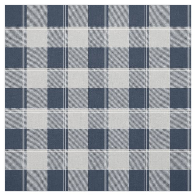 Navy Blue and Grey Lumberjack Plaid Fabric (Swatch)