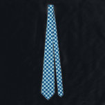 Navy Blue And Light Blue Checks Chequered Tie<br><div class="desc">Modern trendy chequered neck tie in navy blue and light pastel blue checks.</div>