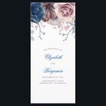 Navy Blue and Mauve Floral Wedding Programs<br><div class="desc">Navy blue and mauve watercolor flowers wedding programs</div>