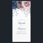 Navy Blue and Mauve Floral Wedding Programs<br><div class="desc">Navy blue and mauve watercolor flowers wedding programs</div>