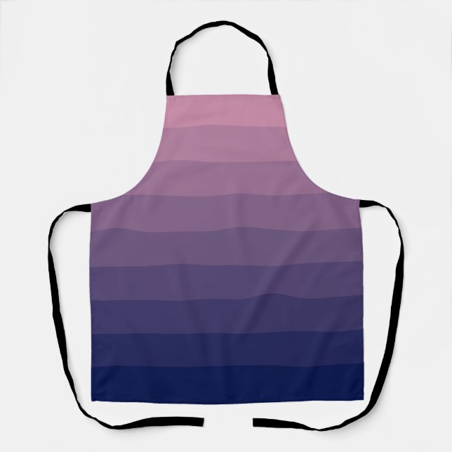 Navy Blue and Mauve Gradient Apron (Front)
