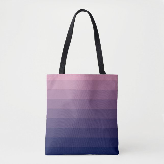 Navy Blue and Mauve Gradient Tote Bag (Front)