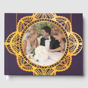 Navy Blue and or Violet with Gold Mandalas Guest Book