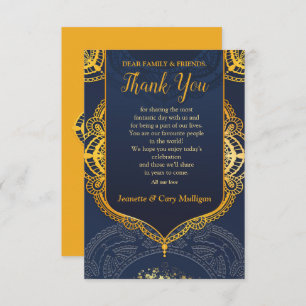 Navy Blue and or Violet with Gold Mandalas RSVP Card