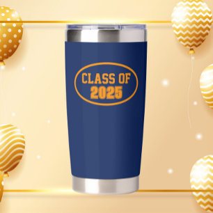 Navy Blue and Orange School Colours Class Year Insulated Tumbler