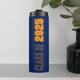 Navy Blue and Orange School Colours Class Year Thermal Tumbler