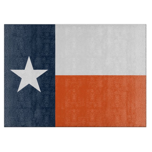 Navy Blue and Orange Texas Flag Cutting Board (Front)